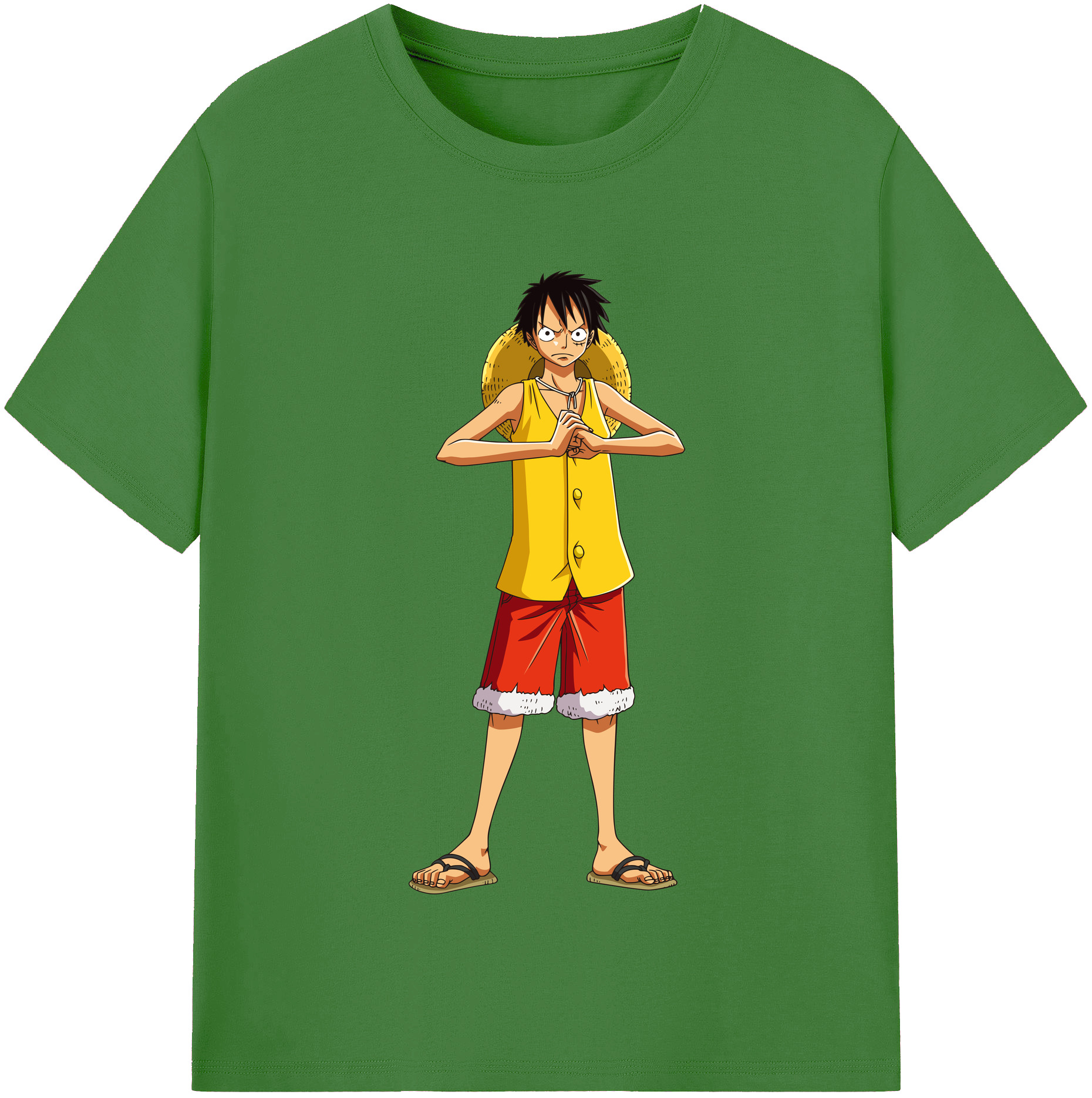 ワンピース モンキー・D・ルフィ ONE PIECE Monkey D. Luffy レディースカジュアルプリントTシャツ（綿100％）